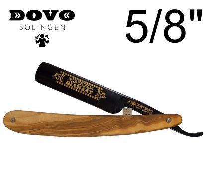 Dovo Diamant Straight Razor | {formerly 1155861} | Carbon Steel, 5/8" Size | Olivewood Scales | Made in Solingen, Germany | EAN 4045284008188