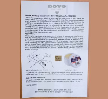 Dovo 32450113 Russian Leather Paddle Strop | Made in Solingen, Germany | EAN 4045284010365