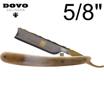 Dovo Bergischer Löwe 10581193 Straight Razor | Carbon Steel | 6/8 Size | Bovine Horn Handle | Made in Solingen, Germany | EAN 4045284007020