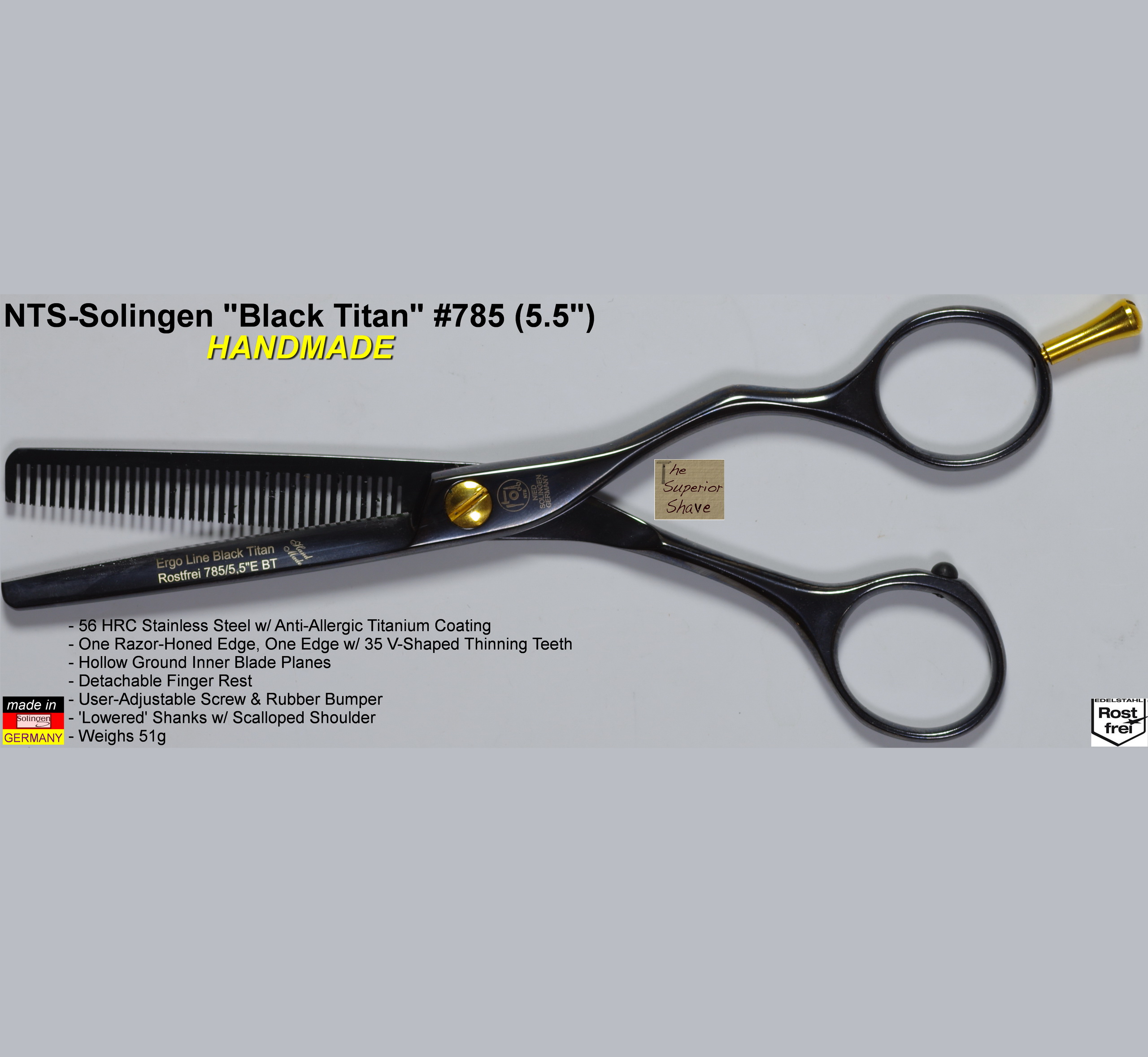 Tara XPB Black Titanium Scissors, Hair Cutting Shears