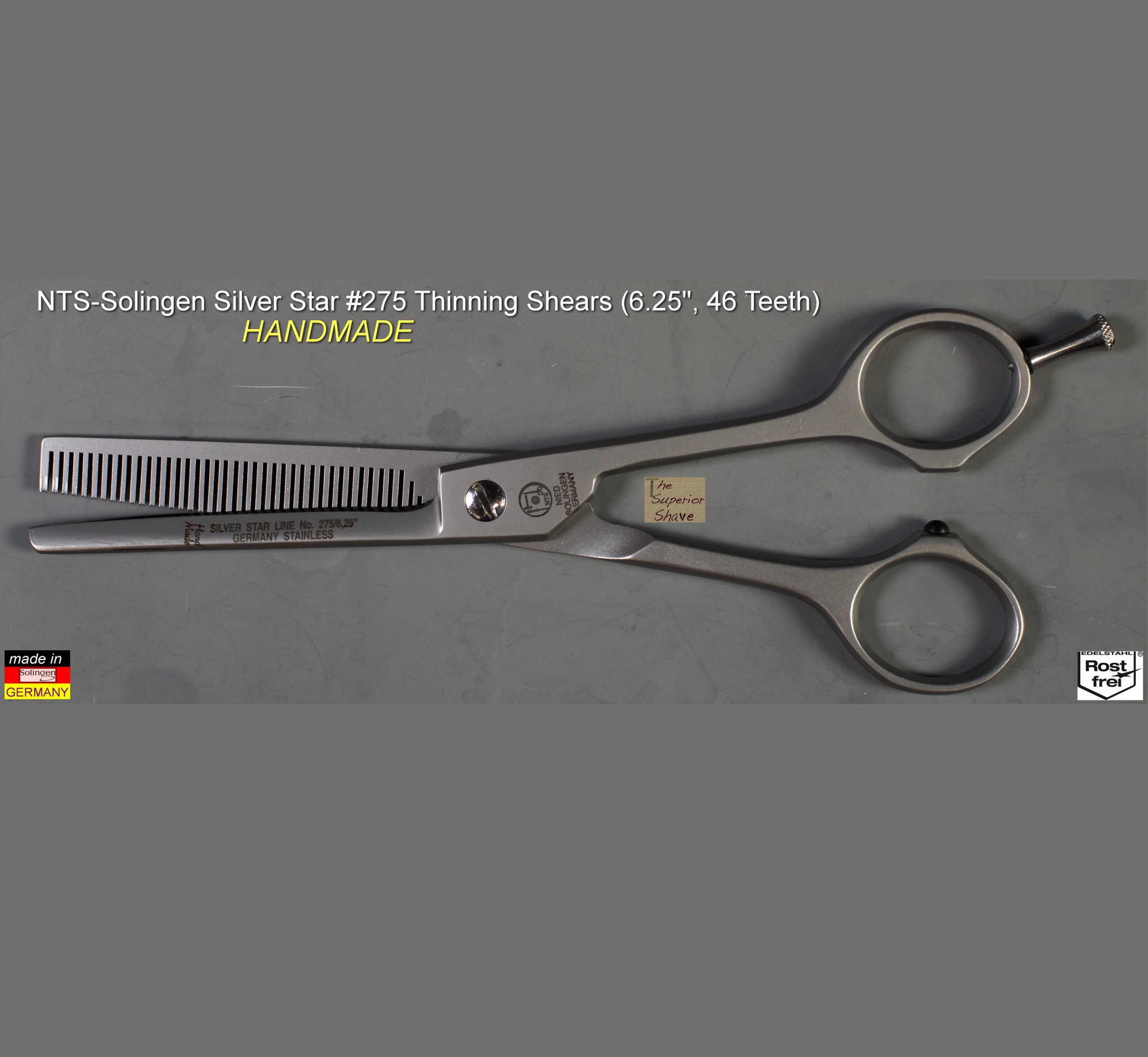 NTS Solingen 720 Ergo Silver Star German Shears Scissors, 5″ 5.5″ and 6″  Lengths, One Microserrated Edge, One Razor Edge, INOX Rostfrei Stainless  Steel