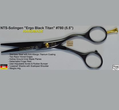 NTS Solingen 780 Black Titan 5.5" Shears | Made in Germany