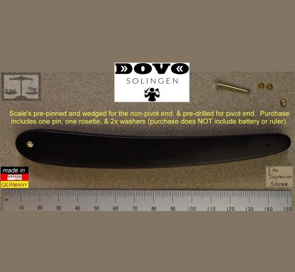 Dovo Ebony Replacement Straight Razor Scales for 5/8" Razors | Made in Solingen, Germany