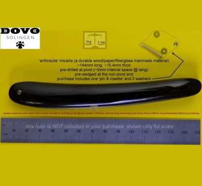 Dovo Anthracite Micarta Replacement Straight Razor Scales | Made in Solingen, Germany