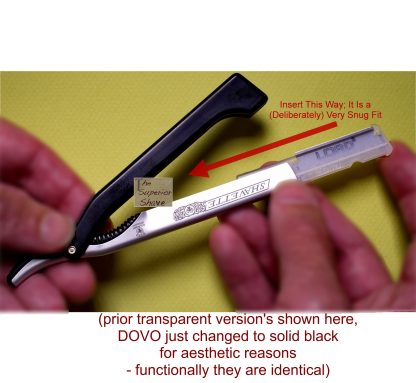 Dovo Shavette 31450411 Blade Holder (Black) for Regular DE Blades | Made in Solingen Germany
