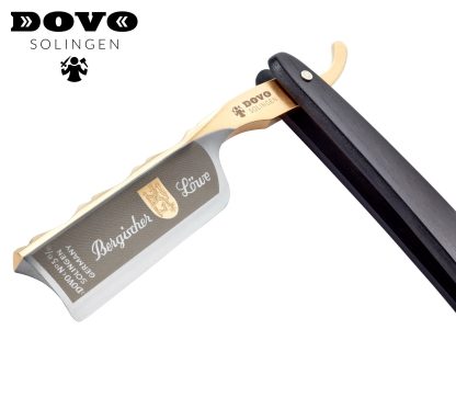 Dovo Bergischer Löwe 10681083 Straight Razor | Carbon Steel | 6/8 Size | Ebony Wood Handle | Made in Solingen, Germany | EAN 4045284008881