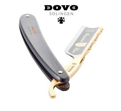 Dovo Bergischer Löwe 10681083 Straight Razor | Carbon Steel | 6/8 Size | Ebony Wood Handle | Made in Solingen, Germany | EAN 4045284008881