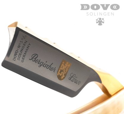 Dovo Bergischer Löwe 10681193 Straight Razor (Old No. 3680) | Carbon Steel | 6/8 Size | Bovine Horn Handle | Made in Solingen, Germany | EAN 4045284008874