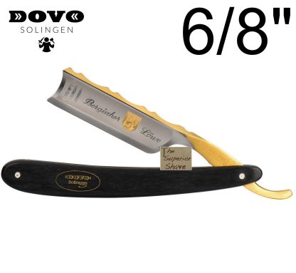 Dovo Bergischer Löwe 10681083 Straight Razor | Carbon Steel | 6/8 Size | Ebony Wood Handle | Made in Solingen, Germany | EAN 4045284008881