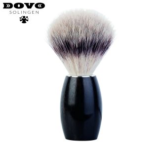 Dovo 33004081 (formerly 918218) Synthetic Silvertip Fiber Faux Badger Shaving Brush | Solid Ebony Wood Handle | Made in Solingen, Germany | EAN 4045284010396