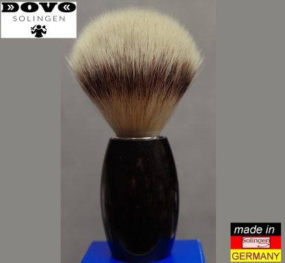 Dovo 33004081 (formerly 918218) Synthetic Silvertip Fiber Faux Badger Shaving Brush | Solid Ebony Wood Handle | Made in Solingen, Germany | EAN 4045284010396