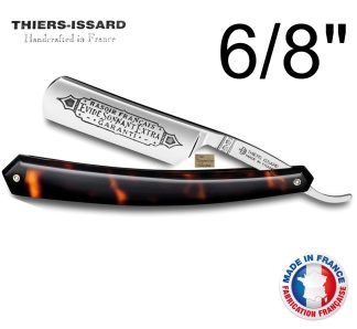 Thiers-Issard 275 1196 Evide Sonnant Extra 6/8" Extra Hollow Ground Straight Razor Faux Tortoise Resin Wood Handle | Made in France