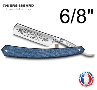 Thiers-Issard 275 1196 Evide Sonnant Extra 5/8" Extra Hollow Ground Straight Razor Blue Jeans Micarta Handle | Made in France