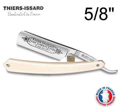 Thiers-Issard 1196 Evide Sonnant Extra 5/8" Straight Razor | White Celluloid Scales | Made in France