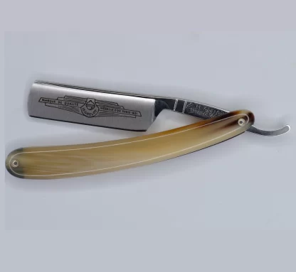 Thiers-Issard Le Grelot 6/8" Carbon Steel Straight Razor | Blonde Horn Scales | Made in France