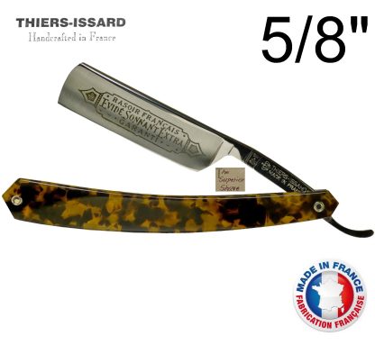 Thiers-Issard 275 1196 Evide Sonnant Extra 5/8" Extra Hollow Ground Straight Razor Faux Tortoise Resin Handle | Made in France