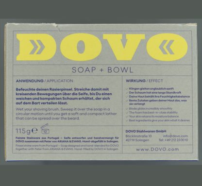 Dovo Shaving Soap Packaging | Soap Made in USA by Ariana & Evans, Packaging Made in Portugal