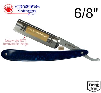 Dovo Facharbeit Historic Forged 6/8" INOX Rostfrei Stainless Steel German Straight Razor (Blue Acrylic) | Made in Solingen Germany 136813415