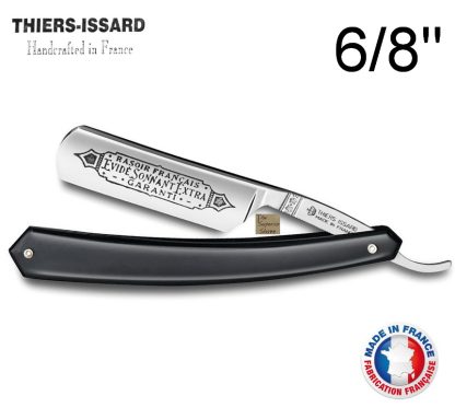 Thiers-Issard 1196 Evide Sonnant Extra 6/8" Straight Razor | Black Celluloid Scales | Made in France