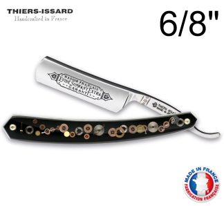Thiers-Issard 1196 Evide Sonnant Extra 6/8" Straight Razor | Black Mechanism Scales | Made in France