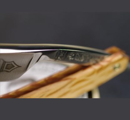 Thiers-Issard 1196 Evide Sonnant Extra 6/8" Straight Razor | Spotted Oak Wood Scales | Made in France