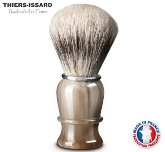 Thiers-Issard Super Badger & Boar Shaving Brush | Blonde Horn Handle | Made in France
