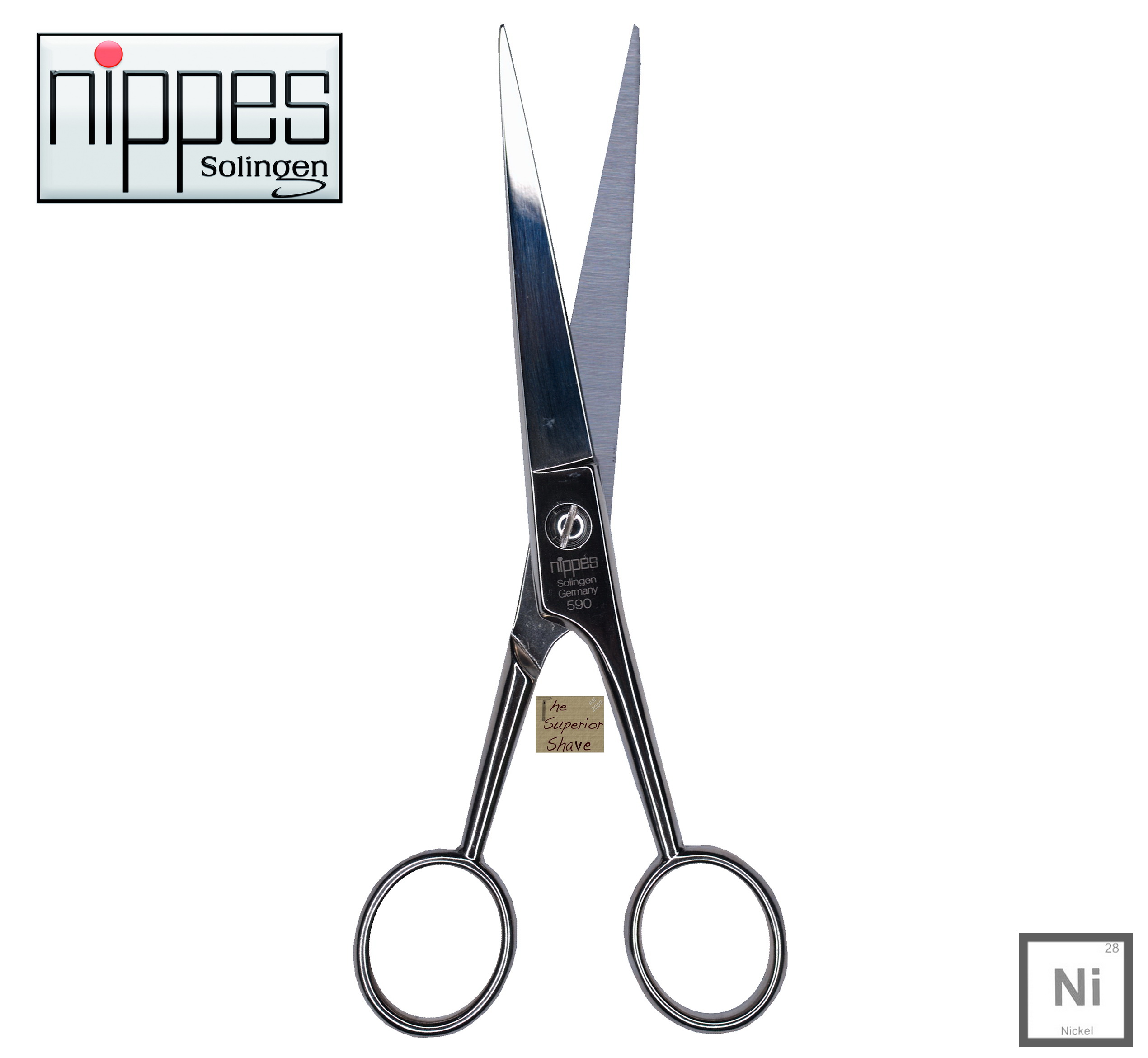 Nippes 590 17cm 6.7″ Classic Barber Shears Hair Scissors, Corrugated  Cutting Edge, Nickel Plated Carbon Steel, Weighs 54g