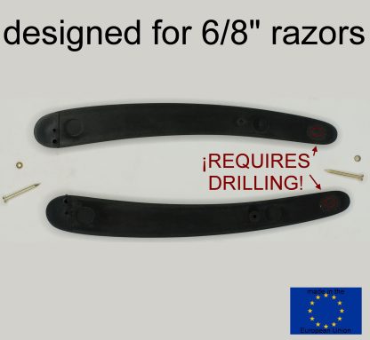¡REQUIRES DRILLING! Dovo Replacement Scales for 6/8" Razors, Black Celluloid | Made in the EU