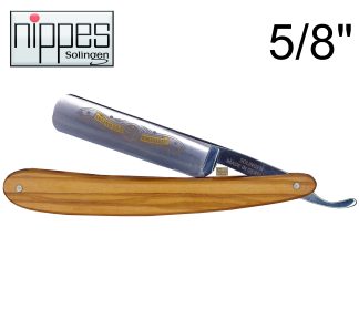 Nippes 025 5/8" Classic Solingen Straight Razor | Carbon Steel | Round Point | Olivewood Scales | Made in Solingen, Germany | EAN 4006691999254