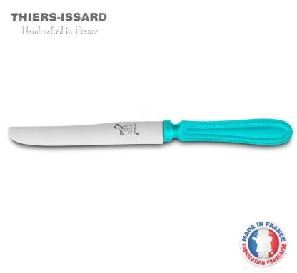 Thiers Issard Chien Dog Knife | Lagoon Blue Plastic Handle | Hand Sharpened Cutting Edge | Made in France