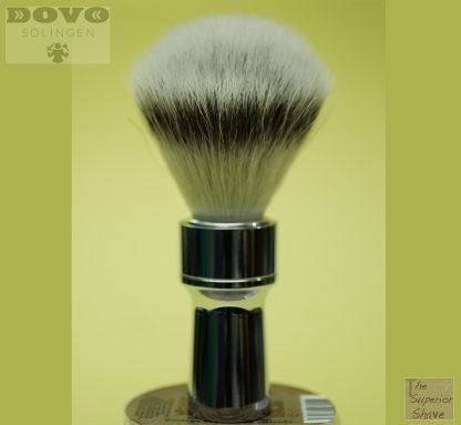 Dovo 33004404 Shaving Brush | 19x58mm Synthetic Badger Knot | Polished Chrome Handle | Weighs 69g | Made in Germany - Image 4