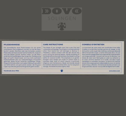 Dovo Warranty Card