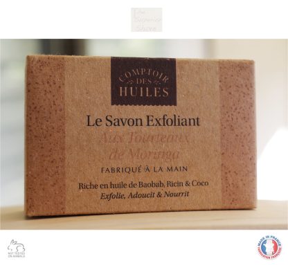 Comptoir Des Huiles Exfoliant Moringa COLD SAPONIFIED Soap for Bath 100g | Made in France