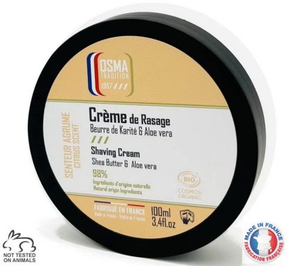 Osma Tradition Organic French Shaving Cream 100g Citrus Scent | Made in France NEW ITEM IN STOCK JANUARY 2025