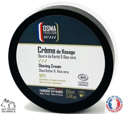 Osma Tradition Organic French Shaving Cream 100g Classic Scent | Made in France NEW ITEM IN STOCK JANUARY 2025