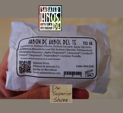 Sabater Hnos. Fábrica de jabones Tea Tree Soap for Face and Body | 110g Solid Oval | Made in Spain - Image 2