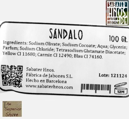 Sabater Hnos. Fábrica de jabones Sandalwood Soap for Face and Body | 110g Solid Oval | Made in Spain - Image 3