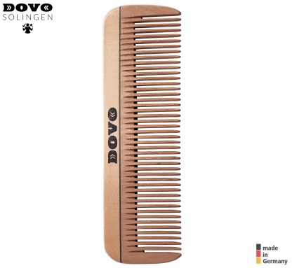 Dovo 43100066 Pear Wood Pocket Comb | 10cm (4"), 0.8mm Fine Teeth | Made in Germany