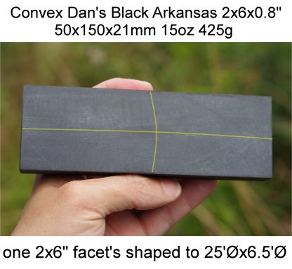 Convex Dan's Whetstone ~2x6x0.8" ~15oz Black Arkansas Stone Hone | Made in USA