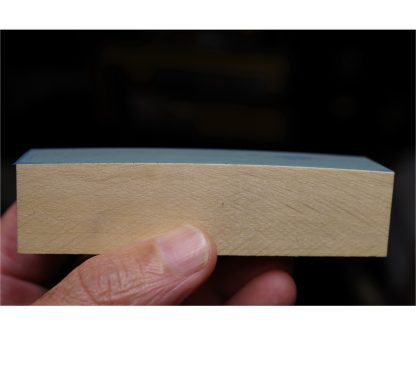 Handheld Diamond Hone Concave Bevel Tool | 1x4x1″ Bass Wood Block, 6.5’Ø x 25’Ø Shaped 1x4" Facet | 1x4", 2000# (9-Micron) 3M Diamond Lapping Film Affixed | Made in the USA - Image 3